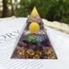 Ornamento de Pirâmide de Bola de Cristal de Fonte Transfronteiriça Cascalho de Ametista Natural Cola de Cristal Artesanato de Mesa em Acrílico