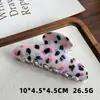 Pinza perezosa de imitación de acetato estilo coreano, forma ovalada plana, estampado de leopardo, acabado mate, lujo ligero, multicolor, elegante, vintage, tamaño grande, pinza de garra estilosa