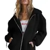 Comércio Exterior Transfronteiriço Amazon Aliexpress Outono e Inverno Moletom com Zíper Feminino Jaqueta Felpada Blusa de Moletom Casual Blusa de Moletom