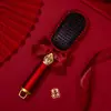 Peine Especial para Boda, Peine Rojo con Cojín de Aire, un Par de Artículos de Dote para la Mujer, Peine de Novia, Artículos para Boda