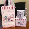 Taza de cerámica de dibujos animados Sanrio para uso doméstico, taza de leche linda y creativa para niños, taza abierta para estudiantes