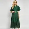 Fornecimento transfronteiriço: Vestido de influencer do Sudeste Asiático, estilo francês retrô, com mangas bufantes, decote V e detalhes em renda, efeito emagrecedor, adequado para cantar karaokê
