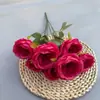 Buquê de casamento de rosas artificiais, flores artificiais Austin de sete cabeças para casamentos, rosas disponíveis para envio internacional