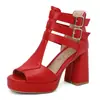 Nuevos Zapatos Romanos Retro con Correas, Sandalias de Caña Alta, Sandalias de Boca de Pez, Tacones Gruesos de Suela Gruesa, Tallas Grandes 40-50 Exportación