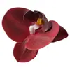 Flor de Falenopsis Individual Simulada 3D de Alta Gama PU Dorado Púrpura DIY Accesorios para Pared de Flores de una Sola Cabeza Material Floral Flor Artificial