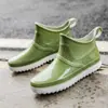 Botas de Chuva para Todas as Estações para Mulheres, Botas de Chuva Adultas de Cano Curto com Forro de Lã, Sapatos Impermeáveis para Homens, Sapatos de Borracha de Cano Baixo Antiderrapantes, Quentes e Duráveis