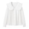 2024 primavera nova europeia e americana cross-border moda de rua feminina casual doll collar long sleeve shirt 1924