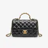 Bolso Cuadrado Pequeño Acolchado con Cadena Estilo Tweed para Mujer 2026 Nuevo Bolso de Mano de Moda Ropa de Trabajo Bolso Versátil de Hombro Único Cruzado para Mujer