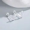 Novos Brincos de Tarraxa Vazados em Forma de Coração para Mulheres, Brincos de Parafuso com Design Único Que Não Precisam Ser Removidos ao Dormir, Acessórios de Orelha Versáteis para Mulheres