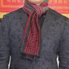 Bufanda de cachemira azul de punto medio con borlas lisas a cuadros literarios de otoño e invierno al por mayor, costura fresca simple para hombre