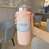 Caneca de Café de Grande Capacidade para Exportação, Copo de Água de Aço Inoxidável 304, Alça de Silicone Portátil, Copo de Gelo para Carro