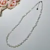Collar de perlas reales estilo coreano, mismo estilo que en Xiaohongshu, gargantilla de agua dulce pura de plata, perlas barrocas irregulares, cadena versátil para el día a día en la clavícula