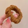 Bandas elásticas lisas versátiles en tonos marrones, alta elasticidad, estilo coreano simple, adecuadas para coletas altas y peinados de moño para mujeres