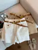 Shorts de Lino de Pierna Ancha Relajados Estilo Old Money de Moda Más Vendidos de Este Año para Mujer, Pantalones Casuales Delgados Versátiles de Verano que Adelgazan