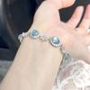 Pulsera de circón azul marino simple con sensación fresca, diseño de nicho, temperamento exquisito, moda, joya de mano Joker, venta al por mayor
