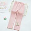 Leggings para niñas, primavera y otoño, pantimedias finas de cintura alta para niñas, pantalones largos recortados de algodón para niñas, para uso exterior, estilo occidental