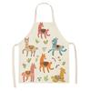 Alpaca de dibujos animados algodón lino delantal sin mangas antiadherente Cocina hogar cocina cintura colgar cuello babero para niños venta al por mayor