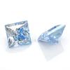 Anillo de moissanita azul hielo cuadrado de princesa con forma especial, ángulo recto cuadrado, color azul chapado, superficie de piedra desnuda de moissanita, venta al por mayor en vivo