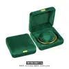 Caja de Joyería con Esquinas Redondeadas y Hebilla Dorada, Delicada Caja de Terciopelo para Anillos, Caja para Collares, Caja para Pulseras, Caja de Regalo de Embalaje para Joyería de Hierro