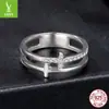 Anel Duplo Cruz Personalizado Novo Europeu e Americano de Yinziyun para Homens e Mulheres Moda Transfronteiriça Anel de Prata de Lei S925 Joias de Mão