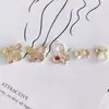 Accesorios para Joyería Galvanizados de Aleación DIY al por Mayor Rhinestone Perla Mariposa Colgantes Pequeños Pendientes Material para Pendientes Accesorios