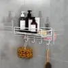 Prateleira de Armazenamento para Banheiro Sem Furos, Canto de Prateleira para Banheiro, Prateleira de Canto para Box de Banho, Montada na Parede da Pia do Lavatório