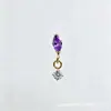 Brinco Pingente G23 Titânio Liga de Titânio Astmf-136 Zircônia Redonda Única Marquise Piercing Labial Stud de Titânio com Rosca Interna