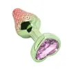 Novo plug anal de morango com cor degradê em formato de coração, brinquedo sexual para adultos, unissex, produtos para adultos exclusivamente para vendas transfronteiriças