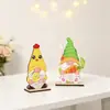 Estación Independiente Transfronteriza Nuevo Dibujo Animado Lindo Adornos de Madera Conejo Pollito Muñeca de Madera sin Rostro Decoración de Zanahoria