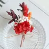 Ramo Mini de Flores Secas Transfronterizo de 12 cm, Flores Reales, Rosas, Gypsophila, Regalo, Ramillete, Decoración de Coche, Decoración Hecha a Mano