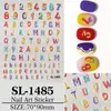Adesivos de Unha Ingleses Criativos Coloridos 5D Em relevo Tridimensional Versátil Números Ingleses Adesivos de Unha DIY Modelo Sl
