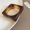 Pulseras Cuadradas y Redondas de Acrílico con Degradado Europeas y Americanas, Pulseras de Moda, Sencillas y Versátiles, Joyería de Diseño Único de Nicho