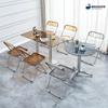 Silla de Acrílico Transparente Mesa de Comedor Moderna Balcón Popular Foto Ins Maquillaje Accesible Dormitorio de Lujo Plegable Taburete Silla de Comedor