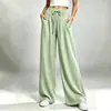 Pantalones Largos Casuales Sueltos de Color Sólido, Caídos, Rectos, Estilo Perezoso para Mujer, con Cordón y Cintura Elástica, Europeos y Americanos, Novedad de Amazon