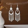 Aretes Étnicos Imitación Plata Miao Aretes Retro Largos con Borlas Atracciones Aretes Estilo Antiguo Aretes Miao para Mujer Venta al por Mayor