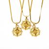Collar con brújula retro de estilo europeo y americano para mujer, con colgante de estrella Bamang chapado en oro 18k de acero inoxidable de alta calidad.