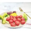 Plato Redondo para Cena de Paja de Trigo, Bandeja de Frutas de Plástico de Grado Alimenticio, Bandeja para Snacks, Bandeja de Almacenamiento para Picnic en Casa