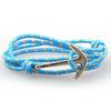 Pulsera 2015 Europea y Americana Nueva Ancla Dorada pulsera enrollada hecha a mano pulsera de cuerda trenzada multicapa ajustable
