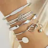 Conjunto de Pulseiras de Corrente Transfronteiriças, Joias de Liga Leve de Luxo, Design Empilhável Versátil da Moda, Atacado de Luxo Leve