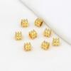 Cuentas Espaciadoras Cuadradas de Tres Capas con Forma de Torre Chapadas en Cobre Oro de 18K Color Conservante Rellenas de Oro de 14K Cuentas Cuadradas de Tres Líneas Accesorios para Pulseras DIY D133