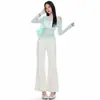 Jeans acampanados ajustados de moda de tres colores en tono naranja joven para mujer, diseñados para estilizar, favorecer y ser versátiles, con un estilo moderno y elegante, y de largo nueve puntos