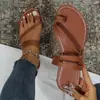 Chinelos Externos de Cor Sólida, Sandálias, Sapatos Casuais Planos para Mulheres, Chinelos Slip-On, Novos Tamanhos Grandes 36-41-42-43