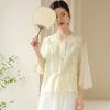 Qing Shu Zhai 2023 Verano Nuevo Abrigo Bordado Estilo Chino para Mujer Arte del Té