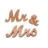 Manualidades de polvo de madera al por mayor hechas a mano accesorios de utilería para sesión de boda decoraciones MR & MRS adornos de letras de champán