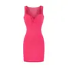 Top de tirantes camisola retro anudado para chica falda corta diseño sin mangas plisado deseo puro vestido que marca la cintura sexy