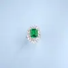 Nuevo Anillo de Plata S925 con Esmeralda Cultivada en Laboratorio, Lujo Ligero y Regalo de Alta Gama para Novia o Esposa en Aniversario o Cumpleaños