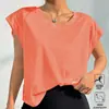 Top Deportivo de Yoga de Nuevo Estilo Transfronterizo para Mujer, Malla Cómoda Transpirable, Hermoso Diseño de Espalda, Ropa de Yoga Holgada de Gama Alta, Mangas Cortas