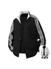 Chaqueta popular reversible con cuello alto y tres rayas, abrigo reversible unisex, nueva chaqueta de béisbol casual versátil para hombre