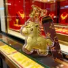 Novo Estilo Cartoon Ouro Puro 999 "Fique Rico Instantaneamente" Chaveiro Fivela de Couro Pingente Acessório para Corrente de Celular Bolsa Presente Criativo Atacado
