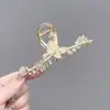 Pasador de Brocha de Perlas de Lirio del Valle, Pinza de Garra Metálica Grande, Pasador de Espiga de Trigo, Pasador Elegante con Perlas y Pedrería, Pinza de Tiburón
